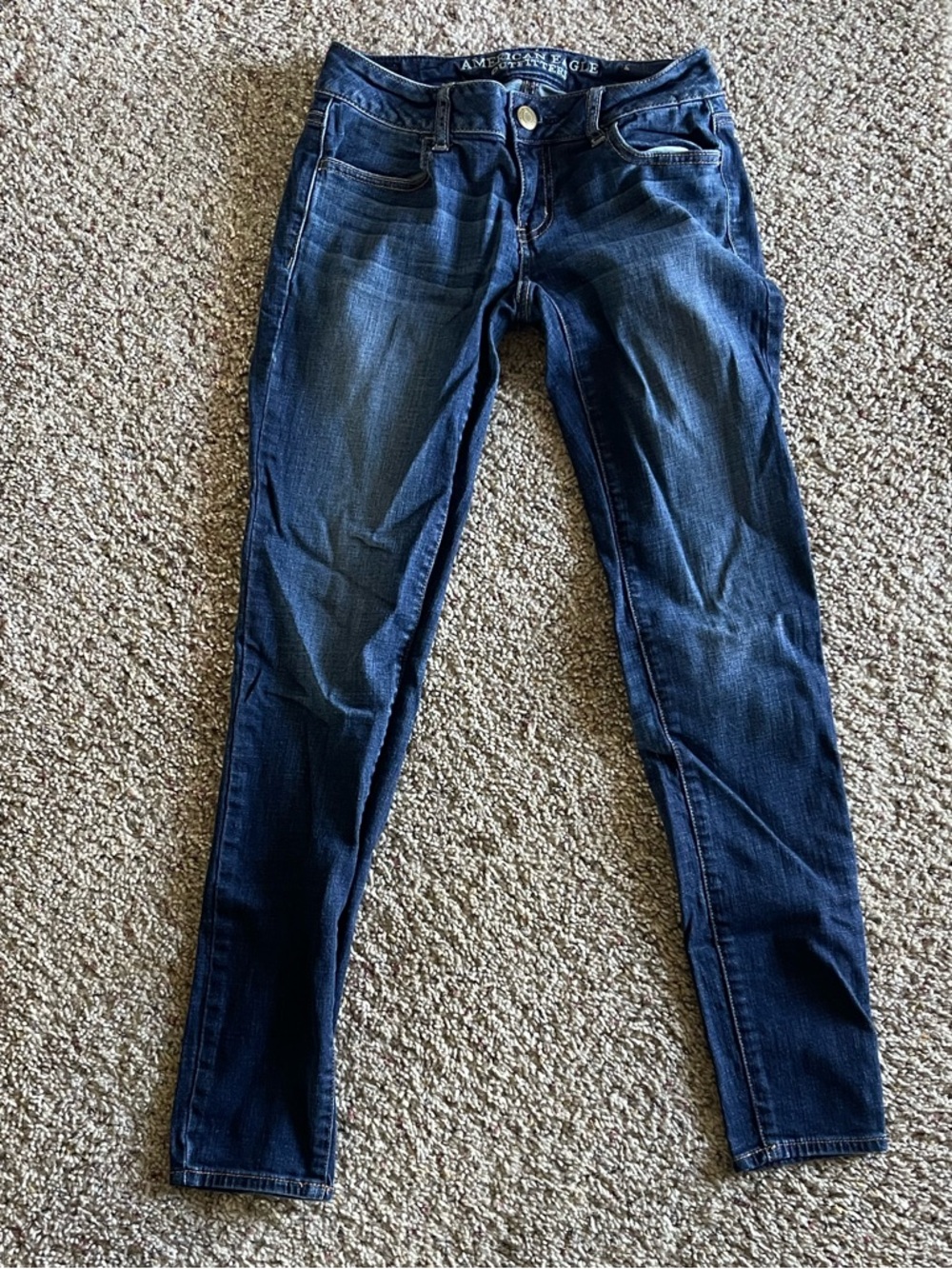 American Eagle Outfitters Dark Blue Skinny Jeans — Women's Stretch Slim Fit